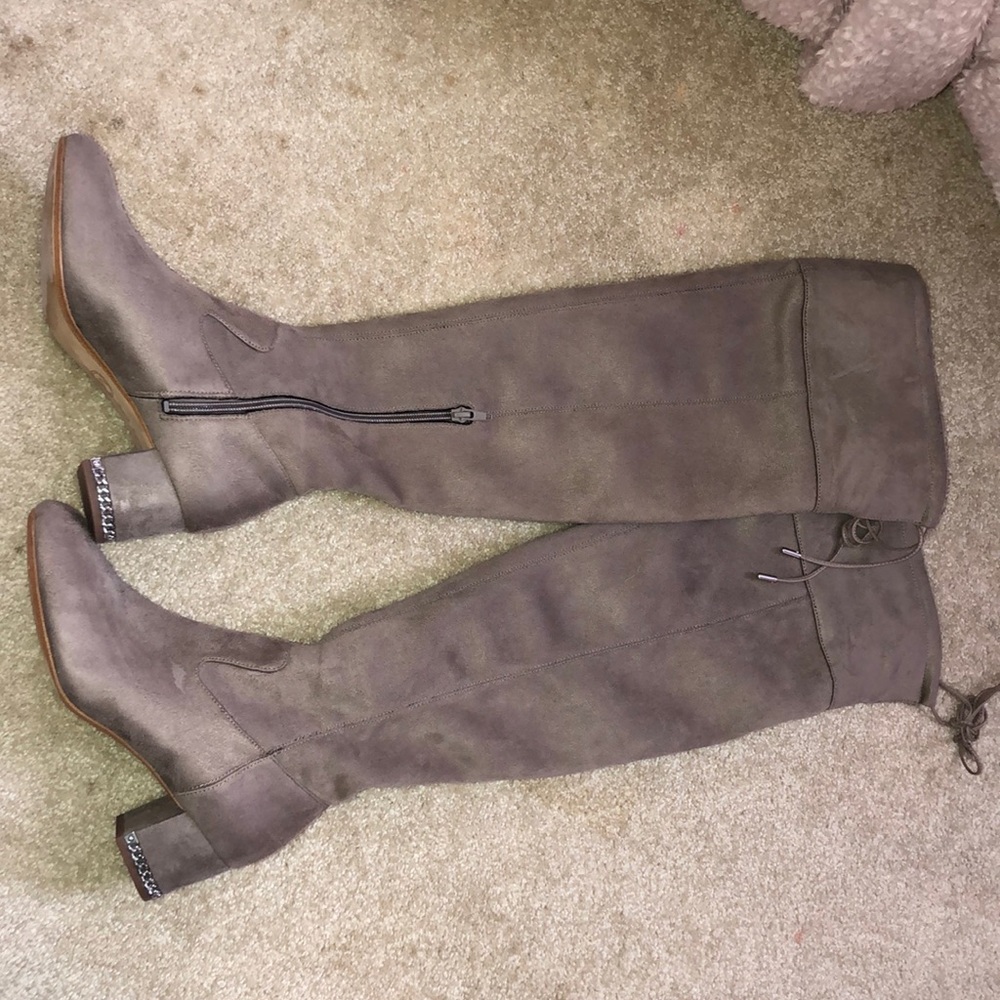 Grey Michael Kors over the knee boots